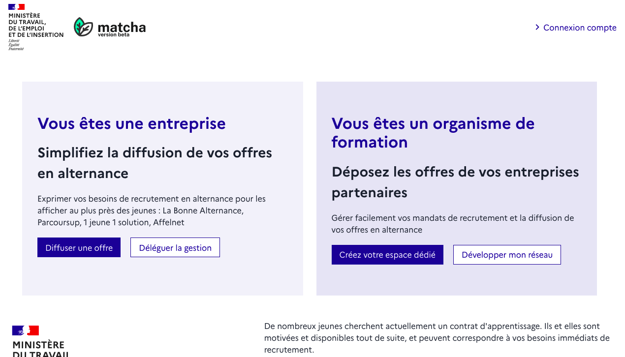 Interface de Matcha